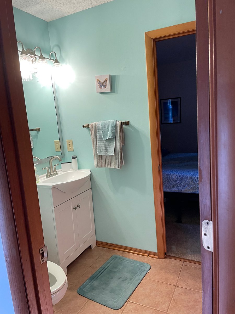 Your private bathroom with tub and shower.