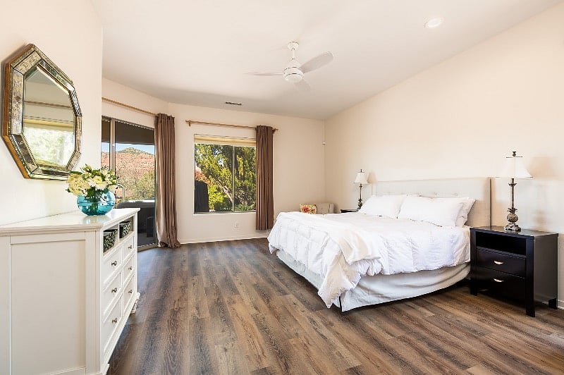 Master bedroom. The master bedroom bed is a Sleep Number Flex Top King 360 iLE