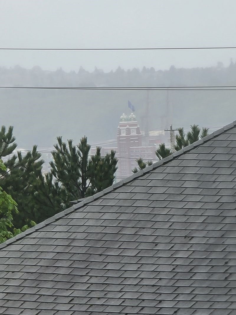 View from the master bedroom shows the Starbucks Mermaid "The Siren" This is Starbucks HQ