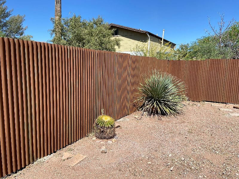 New 6' steel fence installed Summer 2023. Private, secure, and very much in the style of the nearby Metal Arts Village.
