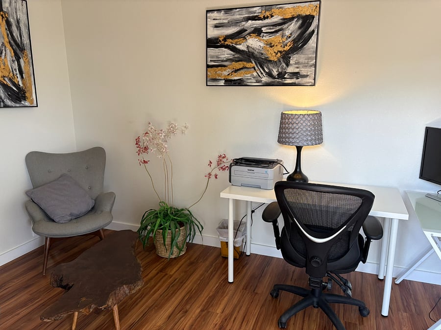 Separate office space for remote working and hosting meetings.