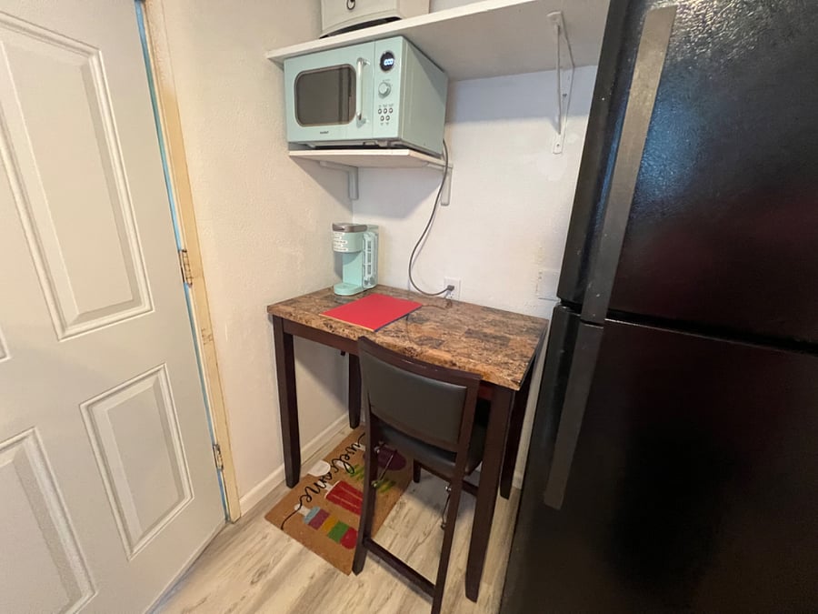 Another view of microwave and keurig