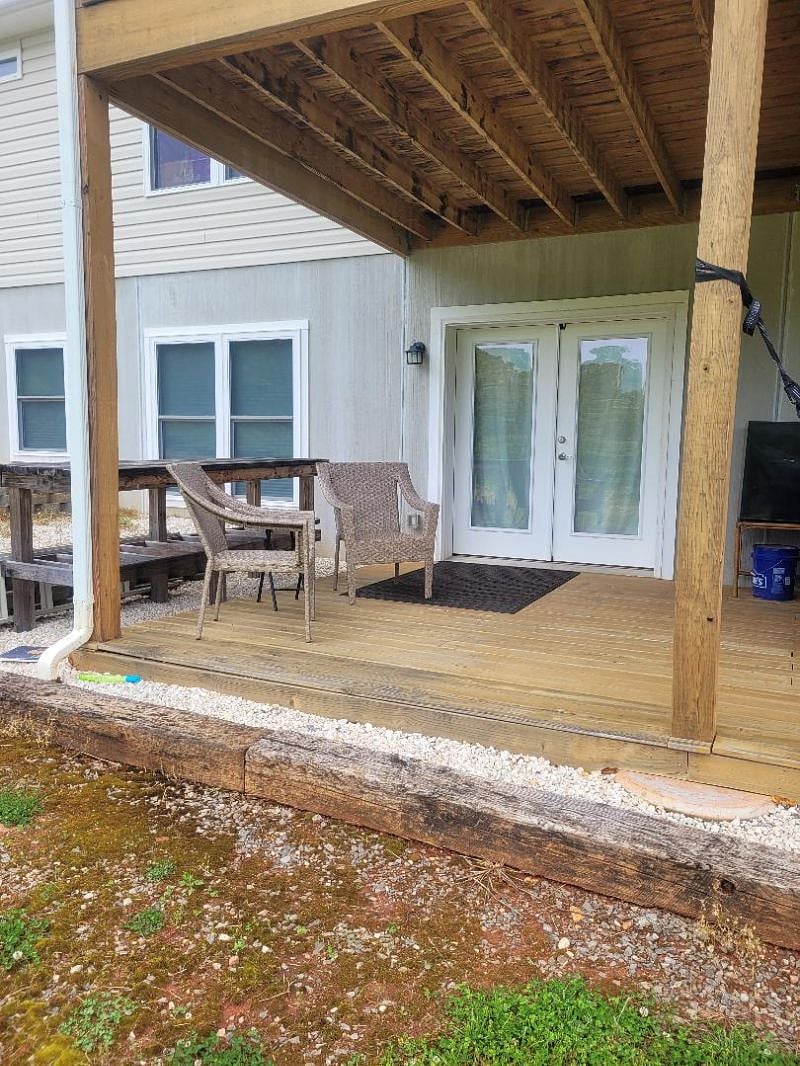 French door entrance from back deck