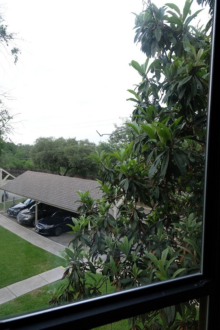 Covered carport right outside the window