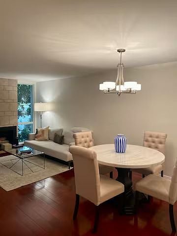 Living room and dining area