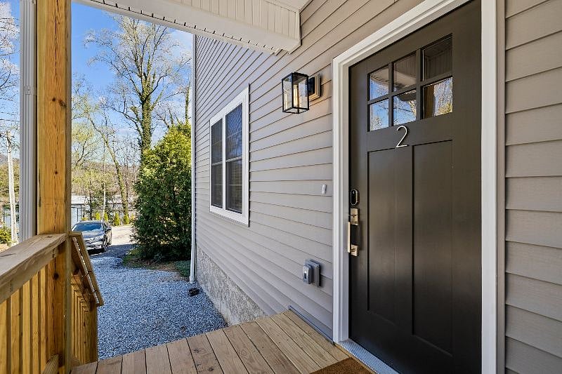 Your entry door with a smart lock. You will get a unique code to use during your stay.