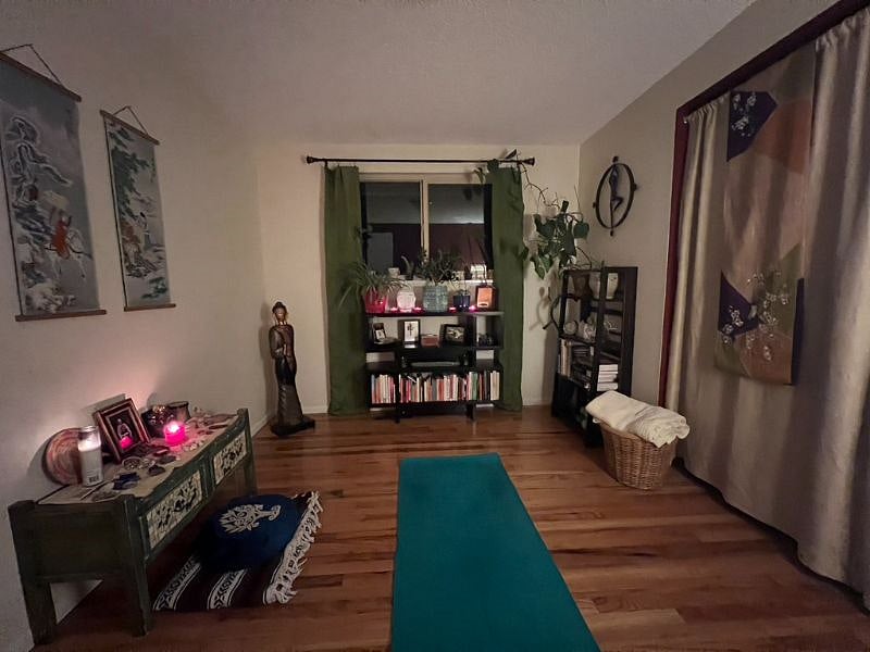 Meditation and yoga room to unwind and relax