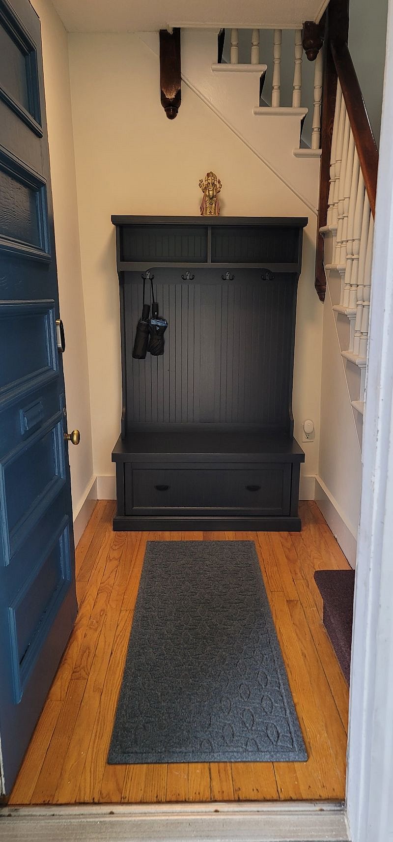 Entrance are before going up to the apartment. Shoes and coats.