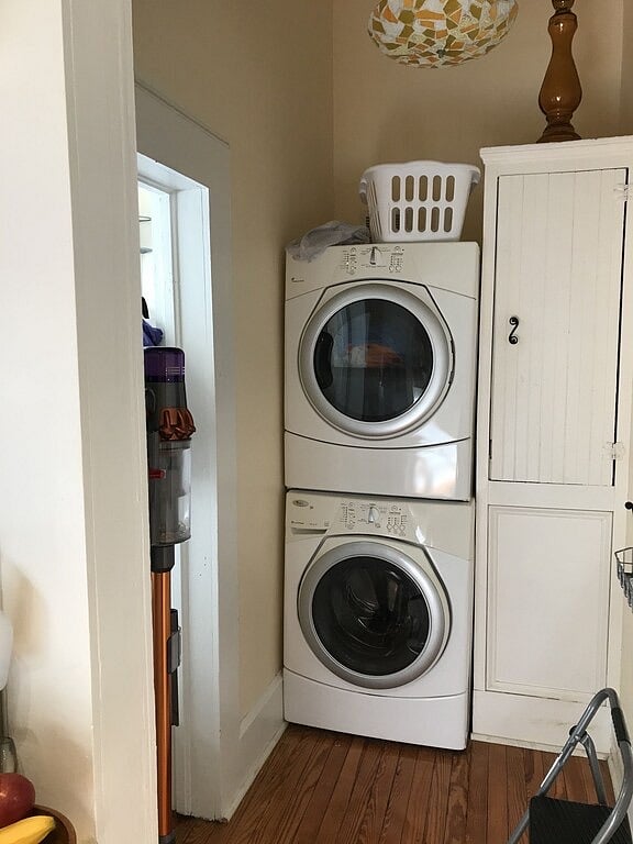 washer and dryer in pantry off kitchen