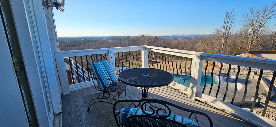 The best place to unwind at the end of the day- look at the mountains, Fort Loudon Lake, and the nightly sunsets.