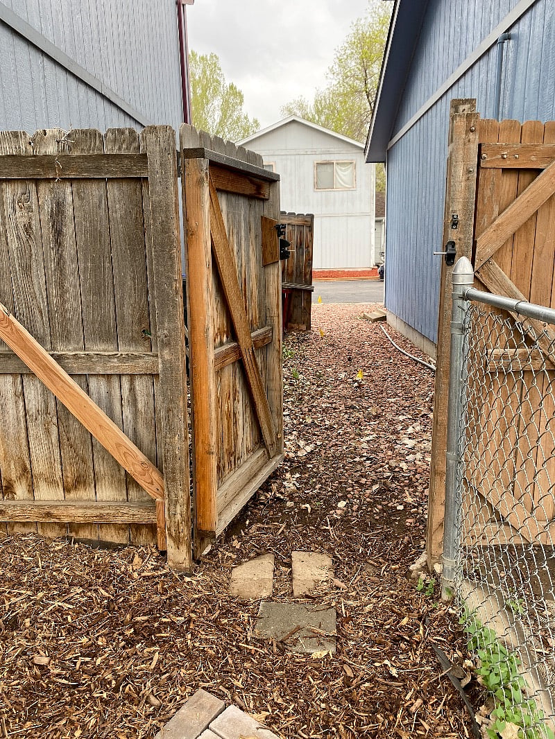 Entry gate into back yard.