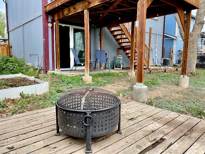 Enjoy a fire in the shared backyard