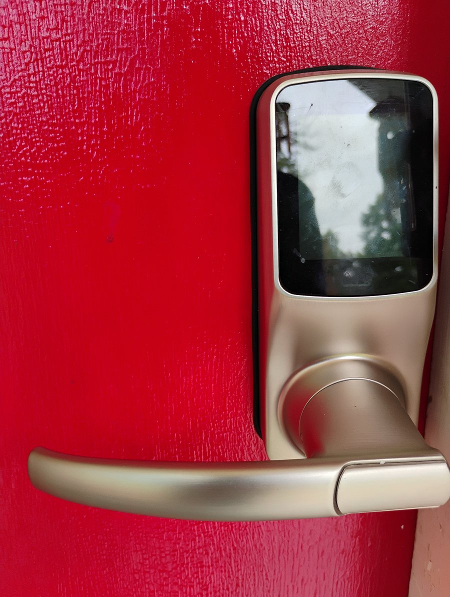 This is the front door it's accessible by your Bluetooth or push button code to enter