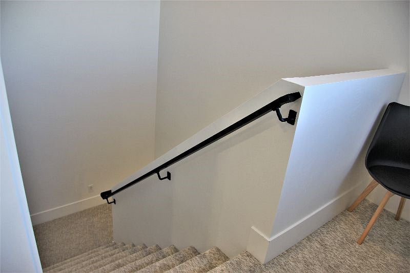 Stairwell with landing in the middle. 