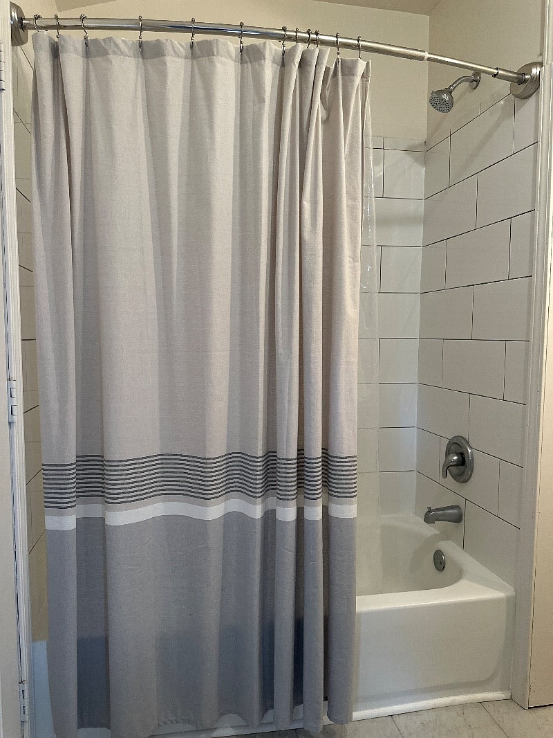 Newly renovated shower and tub combo.