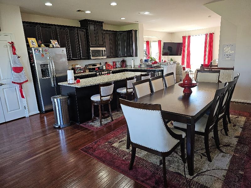 Full view of main level from dining room, common area