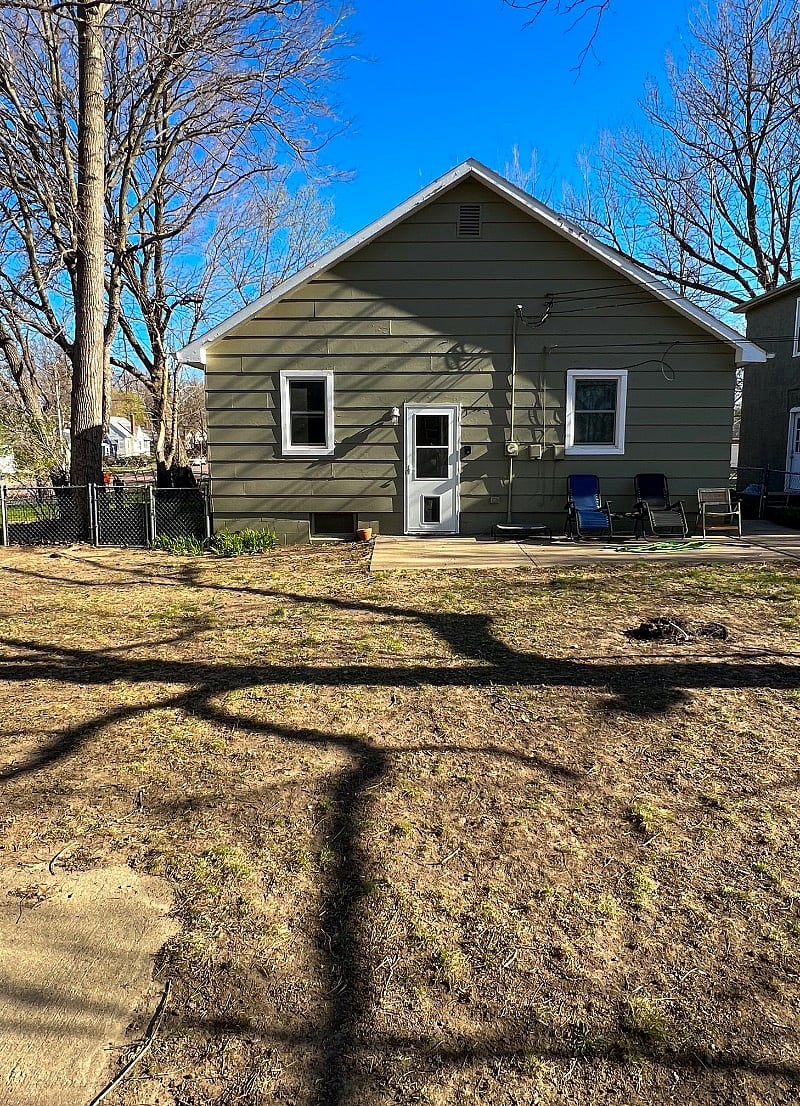 Fenced-in backyard