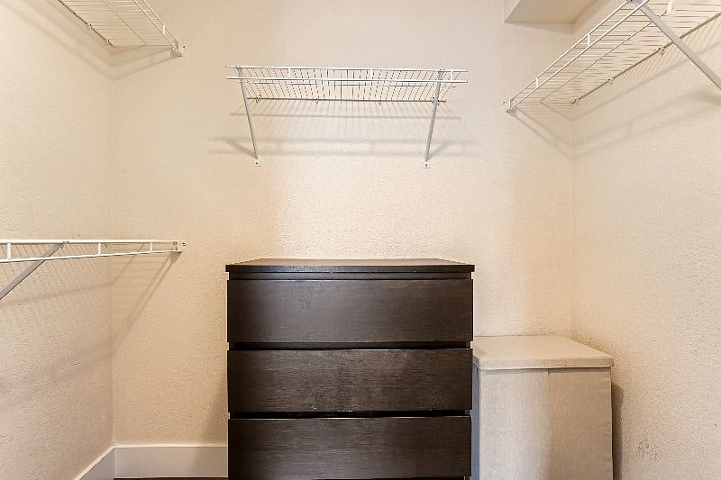 Ample bedroom closet space. 