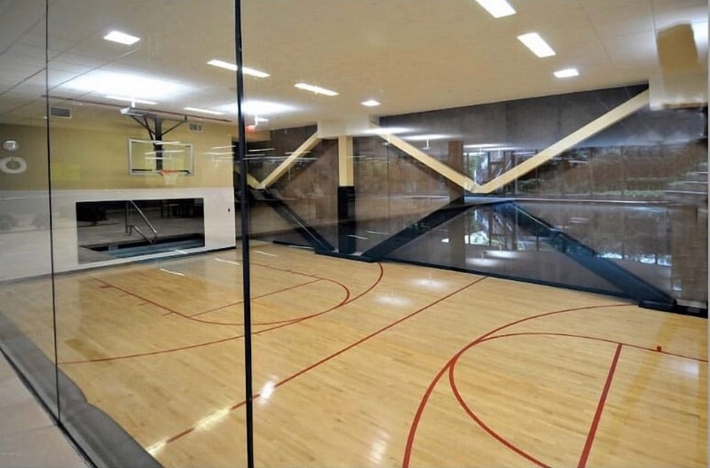Even a basketball and racquetball court.