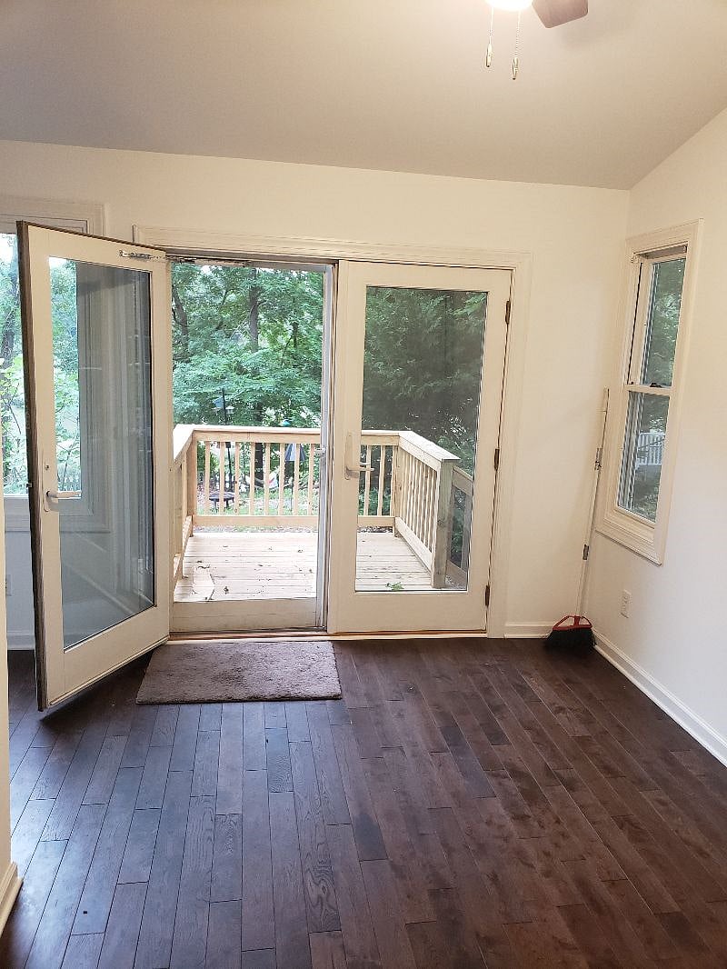 Looking out of living room area