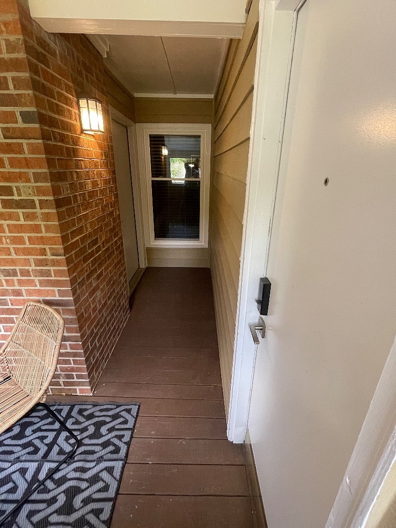 Extra security with double Charleston-style entry doors and keyless locking. 