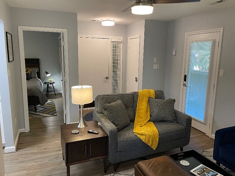 Walk into a mid-century inspired total condo renovation. Everything is new!