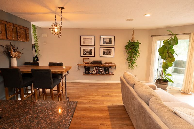 View of dining area from kitchen.