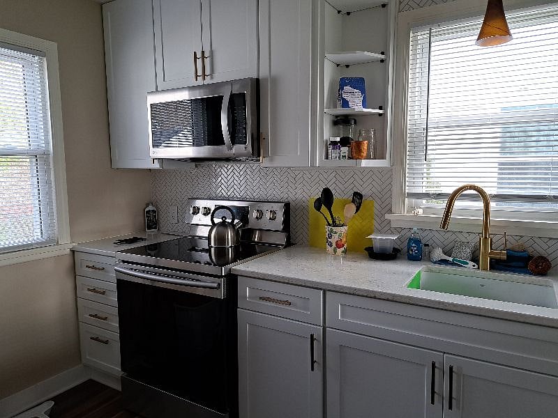 modern range and microwave
