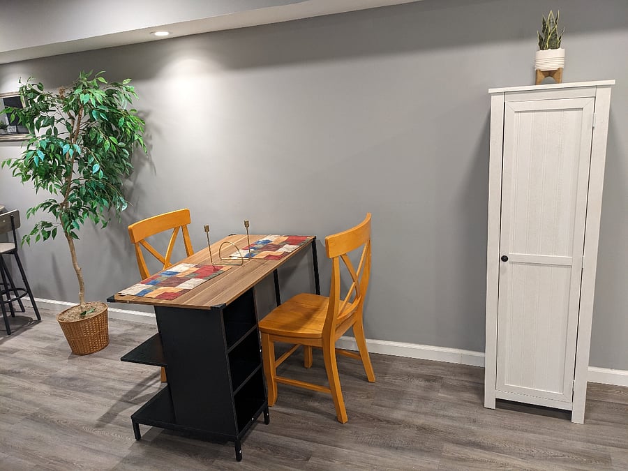 Dining area with pantry