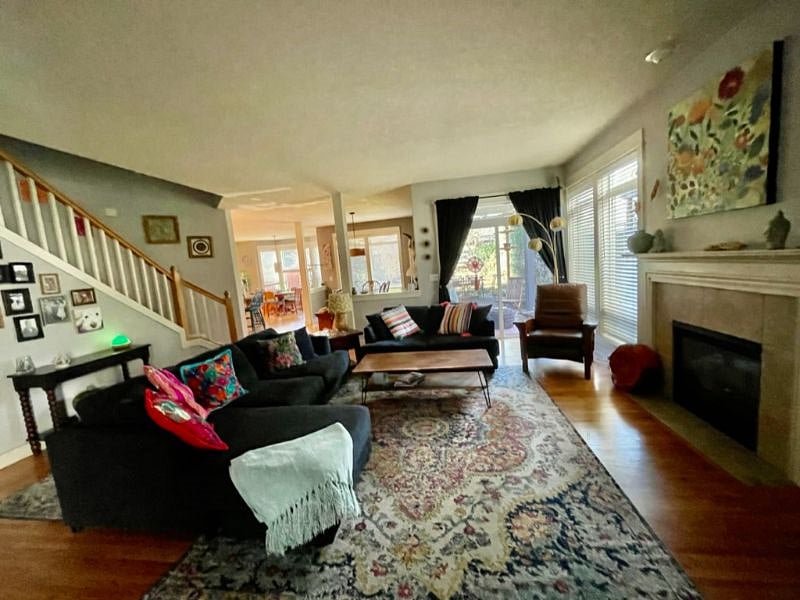 Living room with 72 inch smart TV