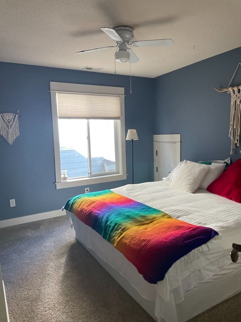 2nd bedroom with king size bed and closet