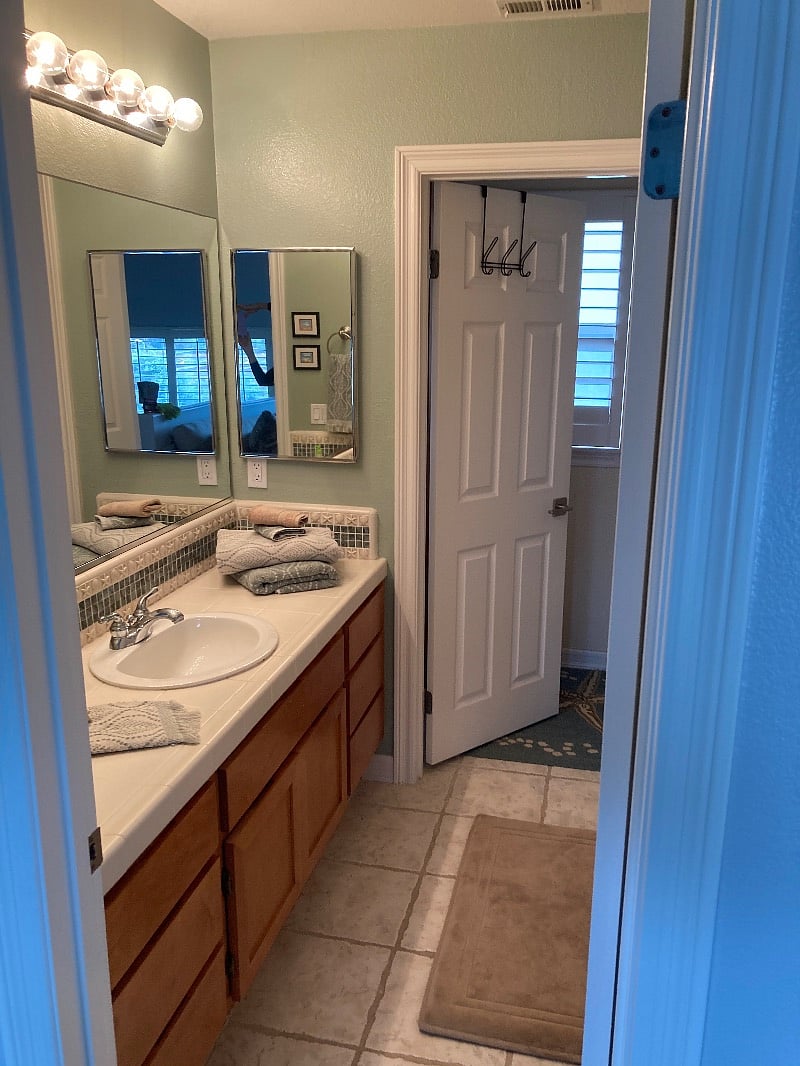 Private bath complete with shower/tub combo