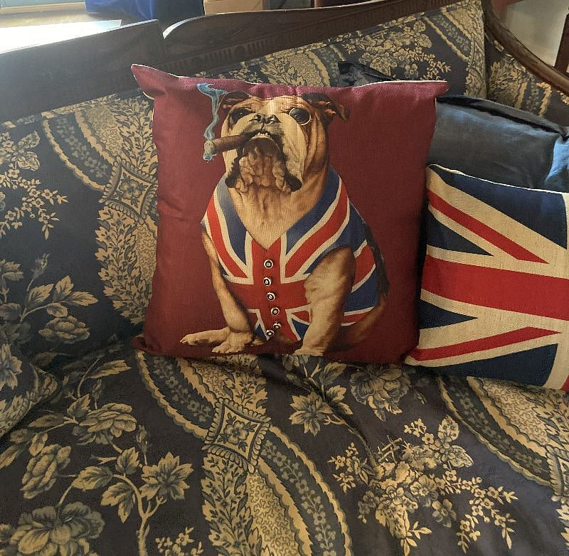 The Brit with a down stuffed sofa.