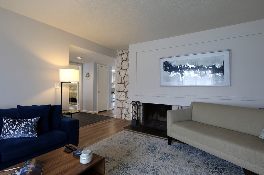 Fireplace and lots of seating