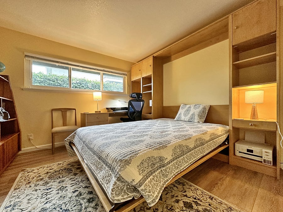 Guest Bedroom 2 - Queen Size Murphy Bed in Down Position.
