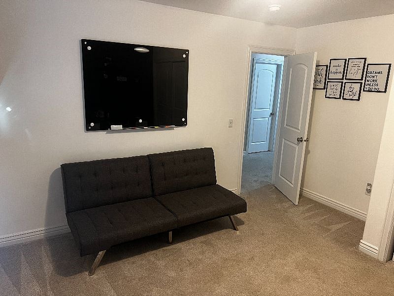 Futon folds out and is 71 inches long