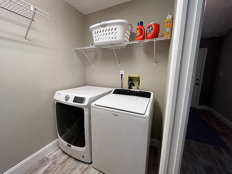 Laundry room with washer and dryer