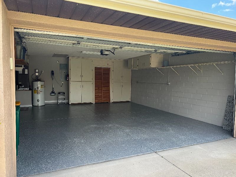 Large, enclosed garage