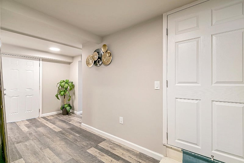 Wide lower entry hallway.