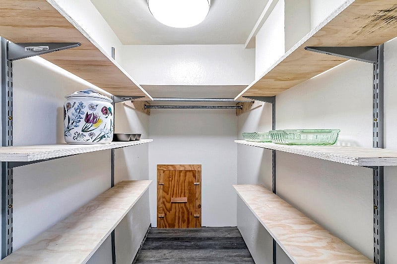 Large pantry with storage.  