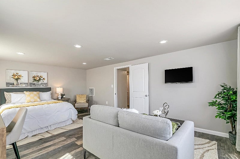 Comfy furniture to relax and binge.