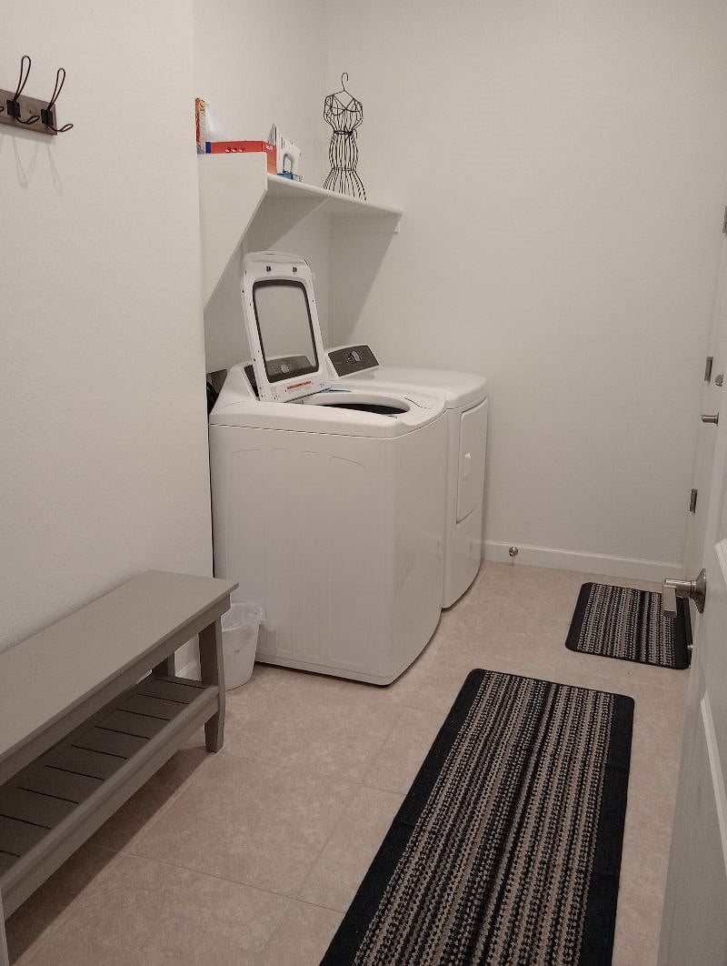 Laundry with door to garage