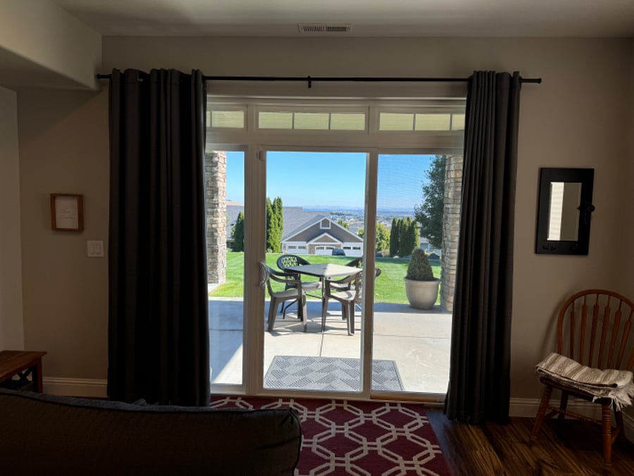 Entrance through sliding doors