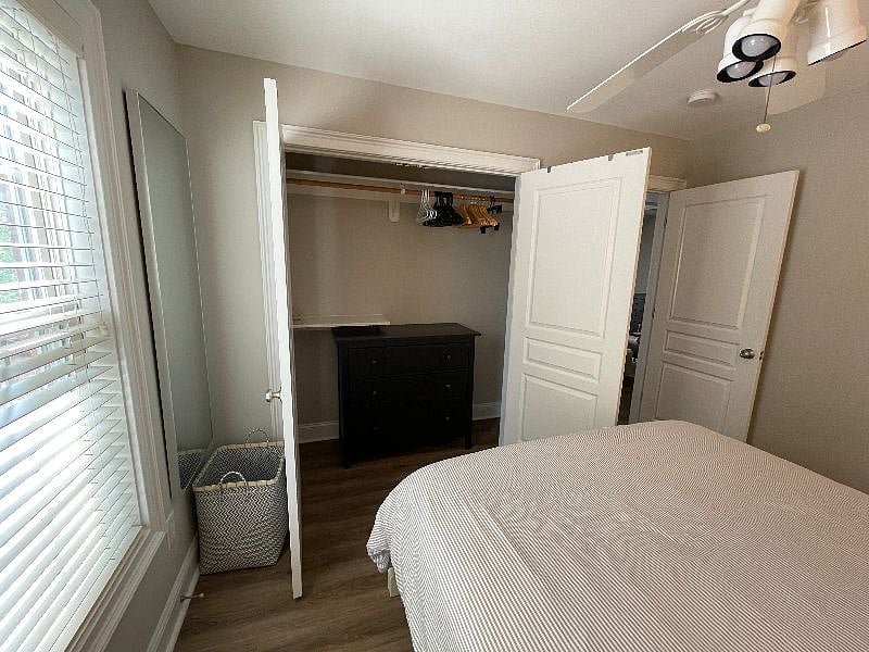 Dresser inside closet for extra packing space