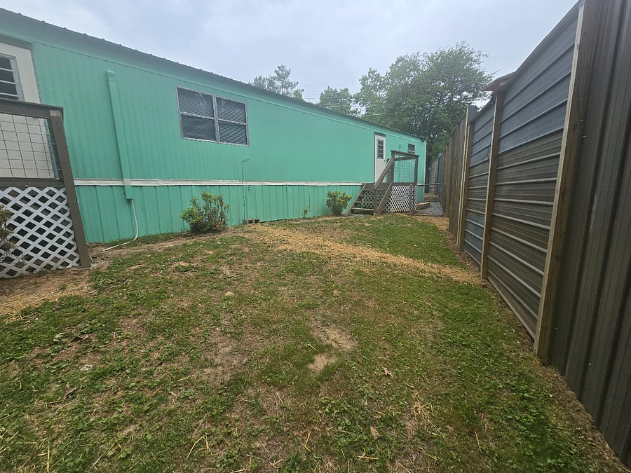 Fenced back yard