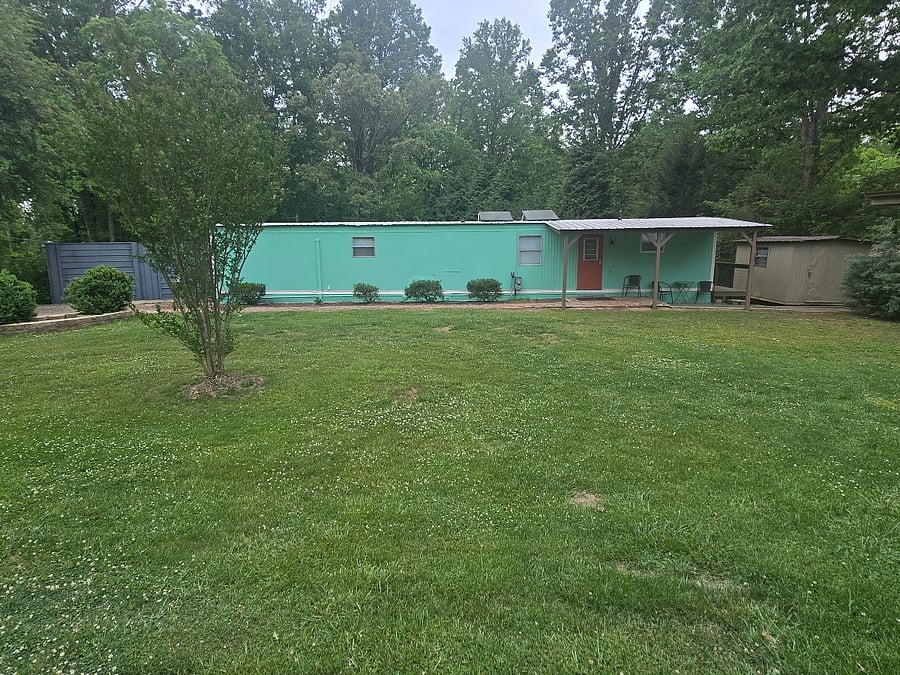 Nice flat yard. Covered front porch