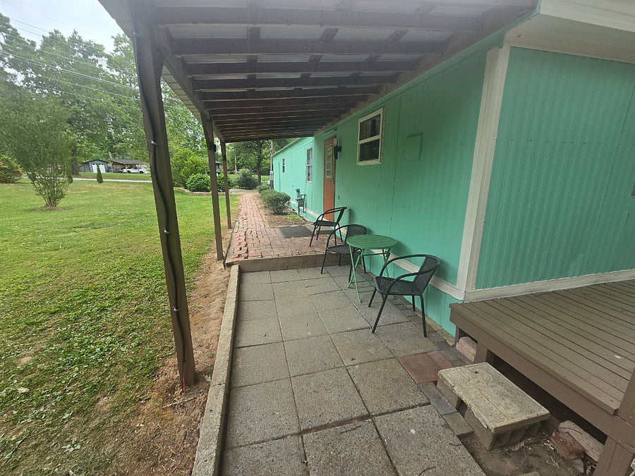 Covered front porch and sitting area