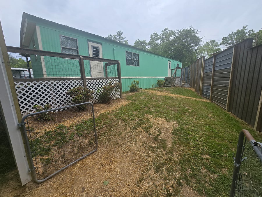 Fenced back yard for your dog
