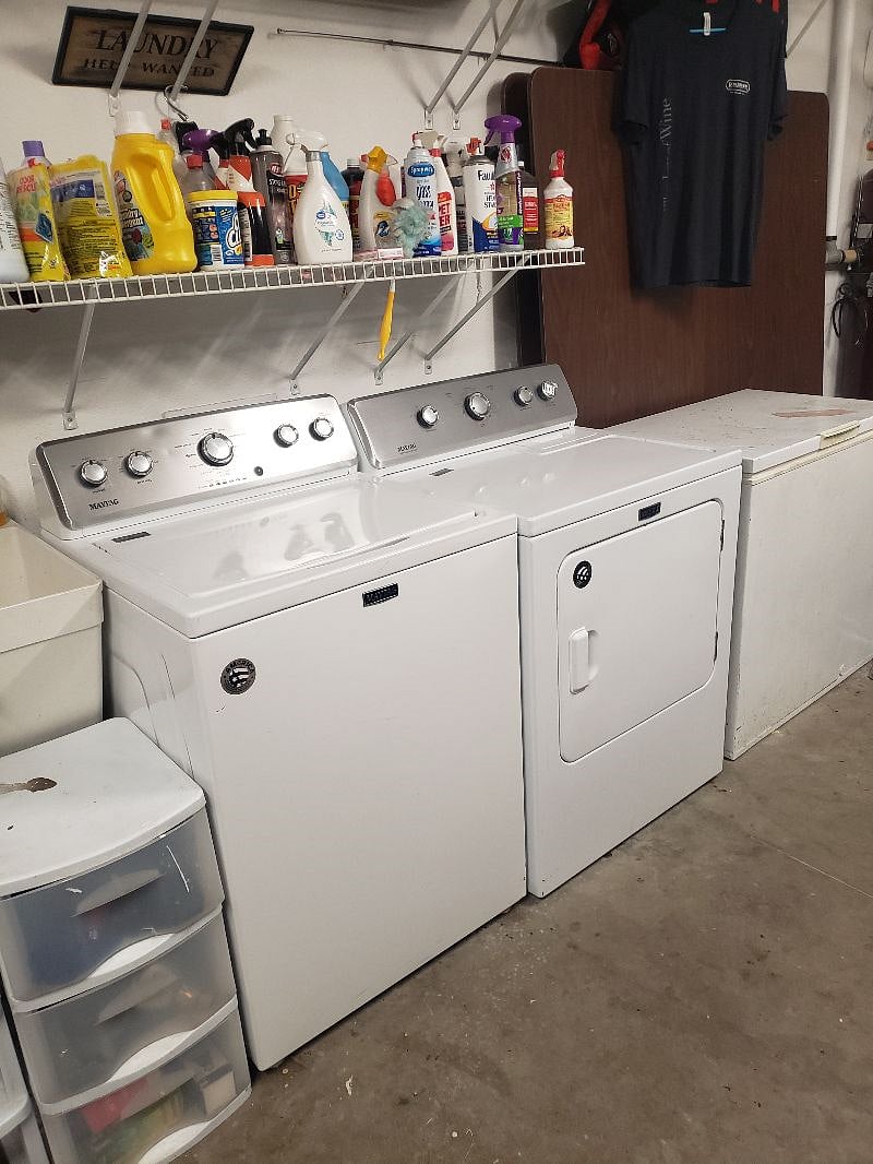 Washer, dryer and 2nd freezer in garage