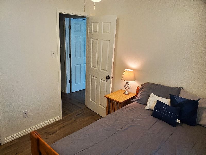 Bedroom two has features a double bed